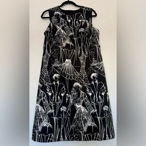Akris Black and White Croquis-Print Sleeveless Dress Size 10